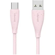 Kable USB - Kabel USB - USB-C USAMS Green Series SJ714 18W 1 m Różowy - miniaturka - grafika 1