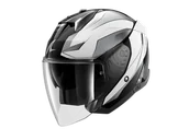 Kaski motocyklowe - Kask Otwarty Shark Skwal I3 Jet Mekarium Złamany Biały/Czarny/ChromowanyXL - miniaturka - grafika 1