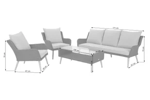 Meble ogrodowe technorattanowe Almeria Grey / Grey Melange - Meble ogrodowe - miniaturka - grafika 8