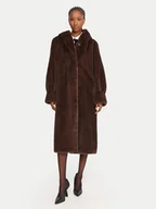 Płaszcze damskie - Luisa Spagnoli Futro Savelli 542439 Brązowy Loose Fit - miniaturka - grafika 1
