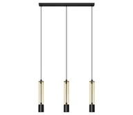 Lampy sufitowe - LED Żyrandol na lince BARS 3xGU10/4,8W/230V złoty/czarny - miniaturka - grafika 1