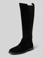 Botki damskie - Kozaki z naturalnej skóry welurowej - miniaturka - grafika 1