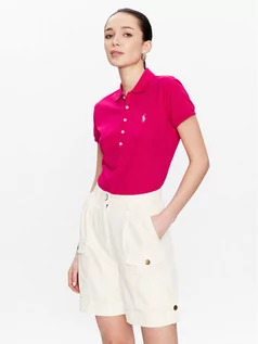 Koszulki sportowe damskie - Polo Ralph Lauren Polo 211870245034 Różowy Slim Fit - grafika 1