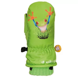 Odzież sportowa dziecięca - Rękawice Narciarskie Dziecięce Viking Erin 72 zielony z żabą - grafika 1