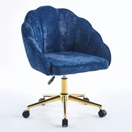 Fotele - Fotel obrotowy muszelka DC-6299 niebieski #28 welur na kółkach - miniaturka - grafika 1