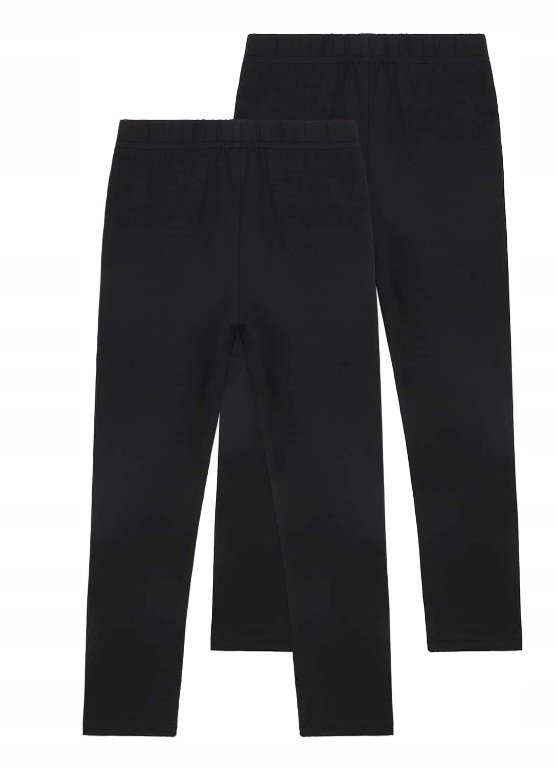 SHEIN LEGGINSY CZARNE GŁADKIE CASUAL 2 PAK 130 V7N