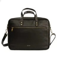 Torby męskie - Torba męska skórzana na laptopa Solier SL05 Newbridge ciemnobrązowa - miniaturka - grafika 1