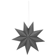Bombki - Gwiazda świąteczna papierowa zawieszka choinkowa szara - miniaturka - grafika 1