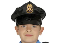 Dodatki do strojów karnawałowych - Guirca Czapka "Policjant", GUIRCA, czarna GU13713 - miniaturka - grafika 1