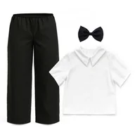 Dresy i komplety dla chłopców - ZESTAW GALOWY BIAŁO-CZARNY 146-158 3el - miniaturka - grafika 1