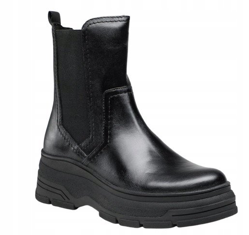 MARCO TOZZI CZARNE DAMSKIE LAKIEROWANE BOTKI ZA KOSTKĘ 41 6AA