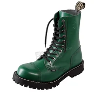 Botki męskie - glany STEEL - FULL GREEN (10 dziurek)-47 - miniaturka - grafika 1