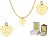 Biżuteria dla dzieci - Złoty łańcuszek pr. 585 zawieszka SERCE 45 cm DEDYKACJA GZ1MZ5 - miniaturka - grafika 1