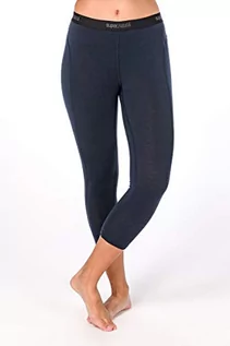 Spodnie damskie - super.natural super.natural damskie spodnie funkcyjne, długość 3/4, z wełny merynosów, W BASE 3/4 TIGHT 175, rozmiar: XL, kolor: nocny niebieski SNW004463 - grafika 1