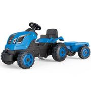 Jeździki dla dzieci - SMOBY Traktor XL Niebieski na Pedały z Przyczepką - miniaturka - grafika 1