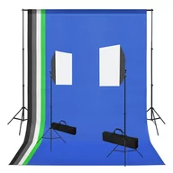 Inne akcesoria studyjne - vidaXL Zestaw studyjny  Zestaw studyjny z lampami softbox i tłami 3051363 - miniaturka - grafika 1