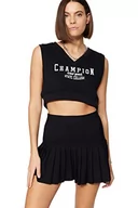 Spódnice - Trendyol Damska mini plisowana spódnica z falbanami, czarna, 40, Czarny, 66 - miniaturka - grafika 1