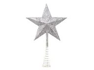 Ozdoby bożonarodzeniowe - Gwiazda choinkowa srebrna - 23 cm - 1 szt. - miniaturka - grafika 1
