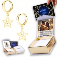 Kolczyki - Złote Kolczyki 925 Blaszki z Gwiazdami Star Gwiazdy Gwiazdki NADRUK - miniaturka - grafika 1