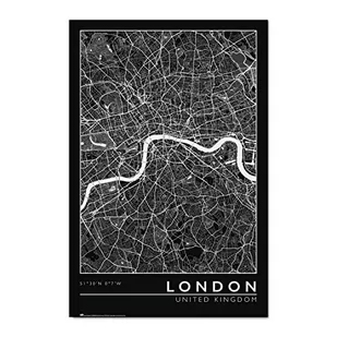 Oficjalny plakat z mapą miasta Londynu - 35,8 x 24,2 cala / 91 x 61,5 cm - wysyłany zwinięty - plakat Londyn - fajne plakaty - plakat artystyczny - plakaty i wydruki - plakaty ścienne - Pozostałe książki - miniaturka - grafika 1