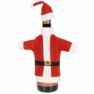 Pokrowiec świąteczny na butelkę Mikołaj wina alkoholu ubranko wino prezent święta kod: O-839004 - Ozdoby bożonarodzeniowe - miniaturka - grafika 1