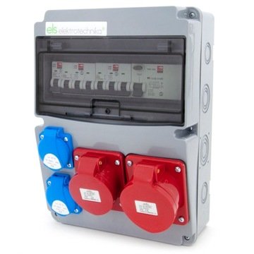 Rozdzielnica Budowlana Zabezpieczona 32/5+C32 16/5+C16 3*GS+C16 FI40/4/003