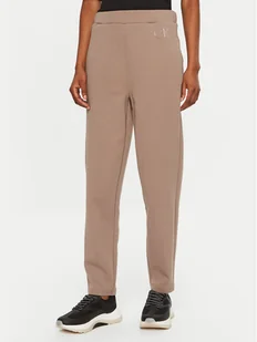 Calvin Klein Spodnie dresowe Satin K20K207945 Beżowy Slim Fit - Spodnie sportowe damskie - miniaturka - grafika 1