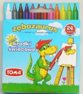 Długopisy - Kredki świecowe Zębozaurus 24 kolory - TOMA - miniaturka - grafika 1