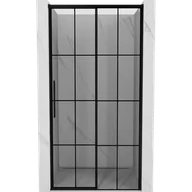 Ścianki i drzwi prysznicowe - Mexen Rox drzwi prysznicowe rozsuwane prawe 120 cm, czarna kratka, czarne - 8C2-120-000-70-77-P - miniaturka - grafika 1