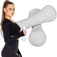Hantle i ciężarki - Ciężarki 2,5kg hantelki szare 2x2,5kg FA1041 - miniaturka - grafika 1