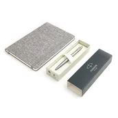 Zestawy piśmiennicze - Długopis Parker Jotter XL Alexandra Matte Grey z szarym notatnikiem A5 - miniaturka - grafika 1