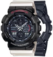 Zegarki męskie - Zegarek G-SHOCK SET GA-140-1A1ER + BEZEL 10378531 + PASEK 10395227 - miniaturka - grafika 1