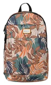 Plecaki - Plecak damski młodzieżowy z tkaniny Rovicky miejski plecak roślinny wzórz kieszeniami do szkoły, różnokolorowy brązowy - miniaturka - grafika 1