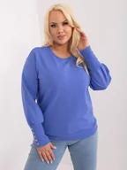 Bluzki damskie - Bluzka plus size jasny fioletowy casual dekolt okrągły rękaw długi guziki bufiasty rękaw - miniaturka - grafika 1