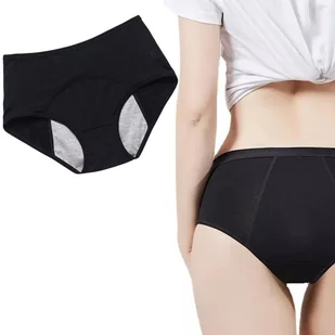Majtki menstruacyjne nieprzeciekające czarne l - Pieluchy dla dorosłych - miniaturka - grafika 1
