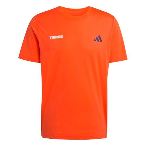 adidas heren TENNIS HOT EGG GRAPHIC T-SHIRT, Pure Orange, XS