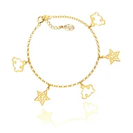Bransoletki - Bransoletka na nogę chmurki gwiazdki pozłacana - miniaturka - grafika 1