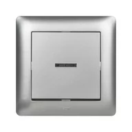 Wyłączniki światła i elektryczne - Wyłącznik pojedynczy z podświetleniem ASTORIA srebrny ELEKTRO-PLAST - miniaturka - grafika 1