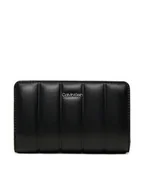 Portfele - Calvin Klein Duży Portfel Damski Line Quilt Medium Bifold K60K612828 Czarny - miniaturka - grafika 1