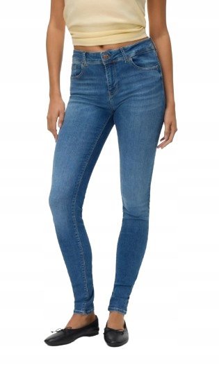 VERO MODA SPODNIE JEANSOWE NIEBIESKIE RURKI NA ZAMEK M JQA