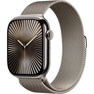Apple Watch 10 GPS + Cellular 46mm naturalny tytan bransoleta mediolańska Naturalna M/L Złoty - Smartwatch - miniaturka - grafika 1