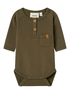 Lil Atelier Body "Luno" w kolorze khaki - Body dla niemowląt - miniaturka - grafika 1