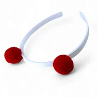 Ozdoby do włosów - Opaska Do Włosów Biało Czerwona Barwy Polskie Pompony - miniaturka - grafika 1