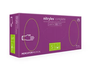 Mercator Medical 100 x Rękawiczki nitrylowe nitrylex complete S RD30102002 - Rękawiczki jednorazowe - miniaturka - grafika 1