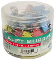 Spinacze i klipsy do papieru - Tetis Klipy kolorowe 19mm 40szt. GK002-B - miniaturka - grafika 1
