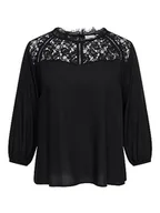 Bluzki damskie - ONLY CARMAKOMA Carbeatryce L/S Blouse WVN damska bluzka z długim rękawem, czarny, 48 - miniaturka - grafika 1