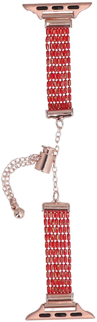 GlacierX bransoleta do smartwatcha Slider Clasp Multi Row Bracelet Viper Red do Apple Watch 38/40/41mm Czerwona