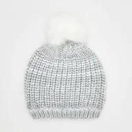 Czapki dla dzieci - Reserved - Dzianinowa czapka z metalizowaną nicią - Biały - miniaturka - grafika 1