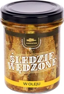 Konserwy i dania rybne - BAŁTYCKIE ŚLEDZIE WEDZONE W OLEJU 180g AMBERFISH - miniaturka - grafika 1