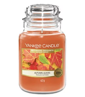Świece - Yankee Candle pomarańczowy zapachowa świeczka Autumn Leaves Classic duży 38296 - grafika 1